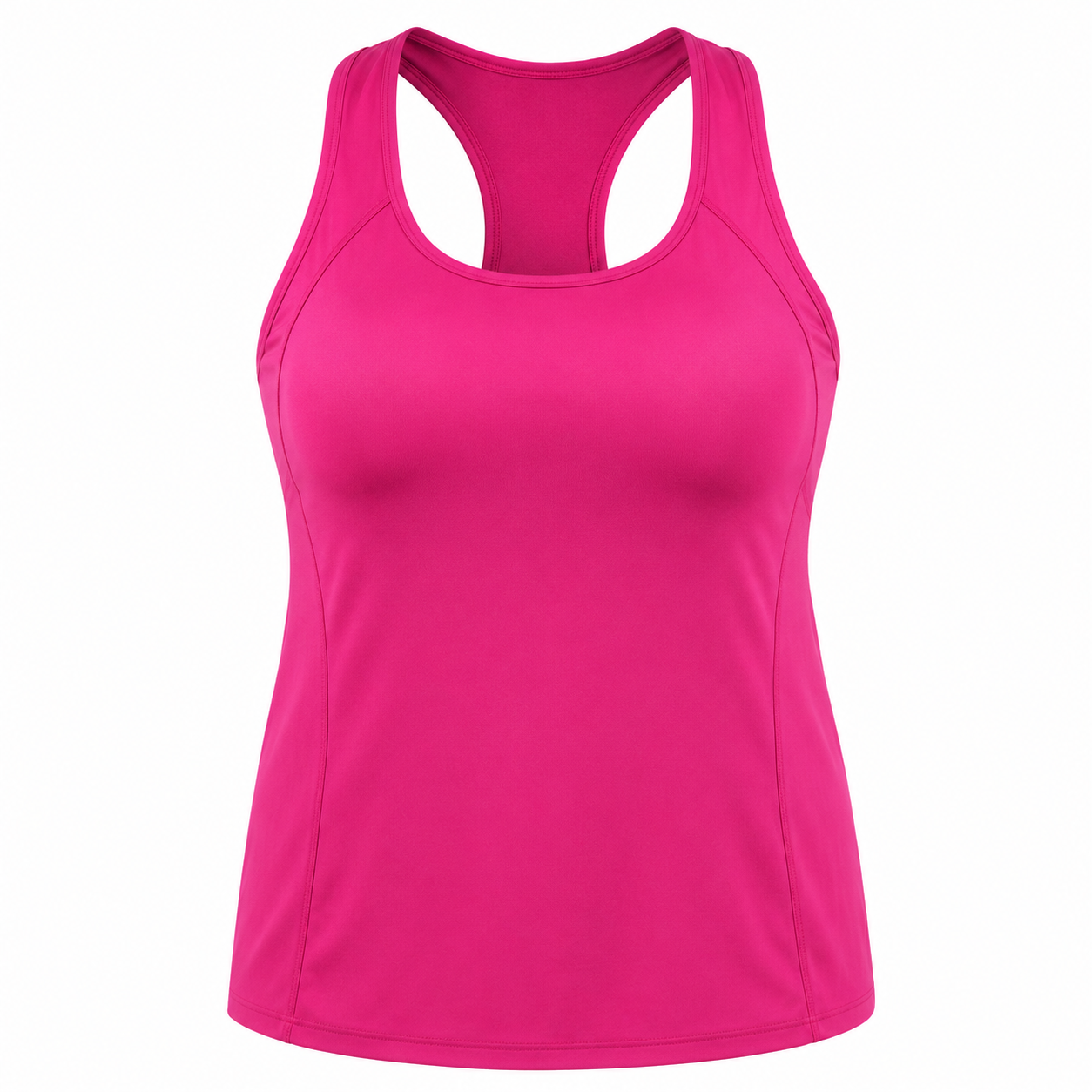 Top fitness plus size rosa magenta sobre fundo branco