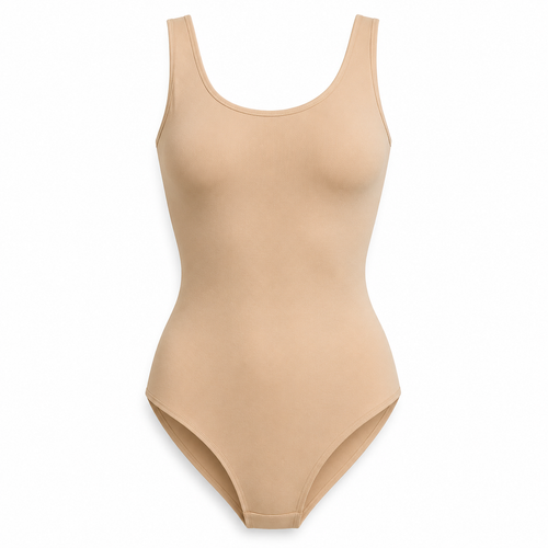 Body feminino nude sem bojo sobre fundo branco
