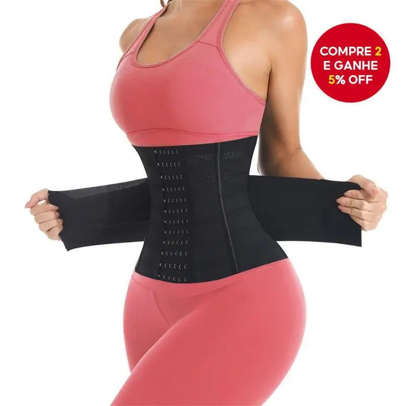 Cinta Shapewear Preta Leve E Transpirável Reduz Barriga Suporte Médio Para Vestir Sob Roupas